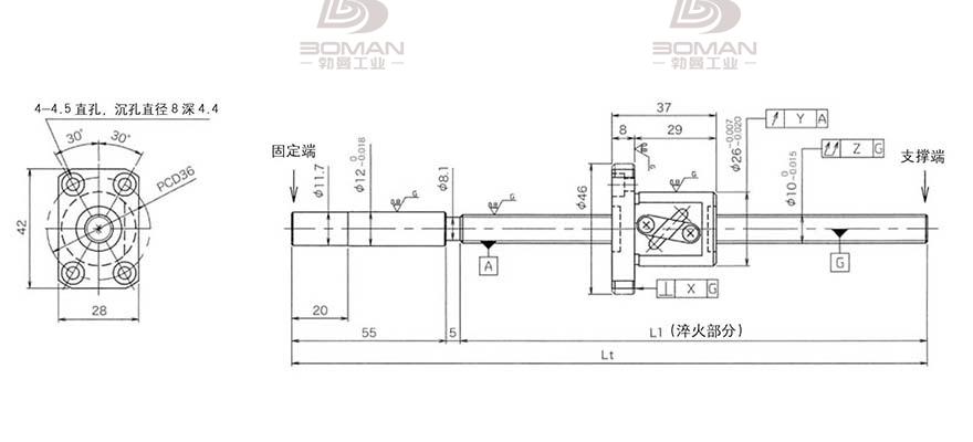 KURODA GG1004DS-BAPR-0385A 黑田精工丝杆怎么安装图解