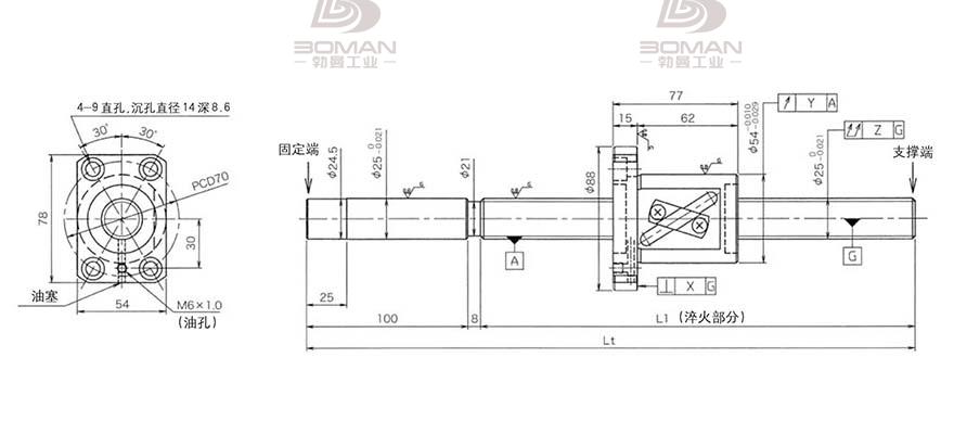 KURODA GG2525AS-BALR-1020A 黑田精工丝杆规格说明