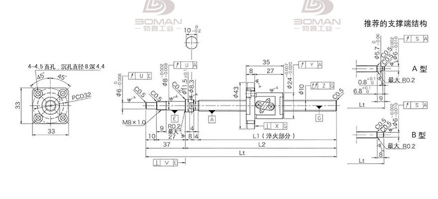 KURODA GP102FDS-AAFR-0320B-C3F 黑田丝杆型号含义对照表